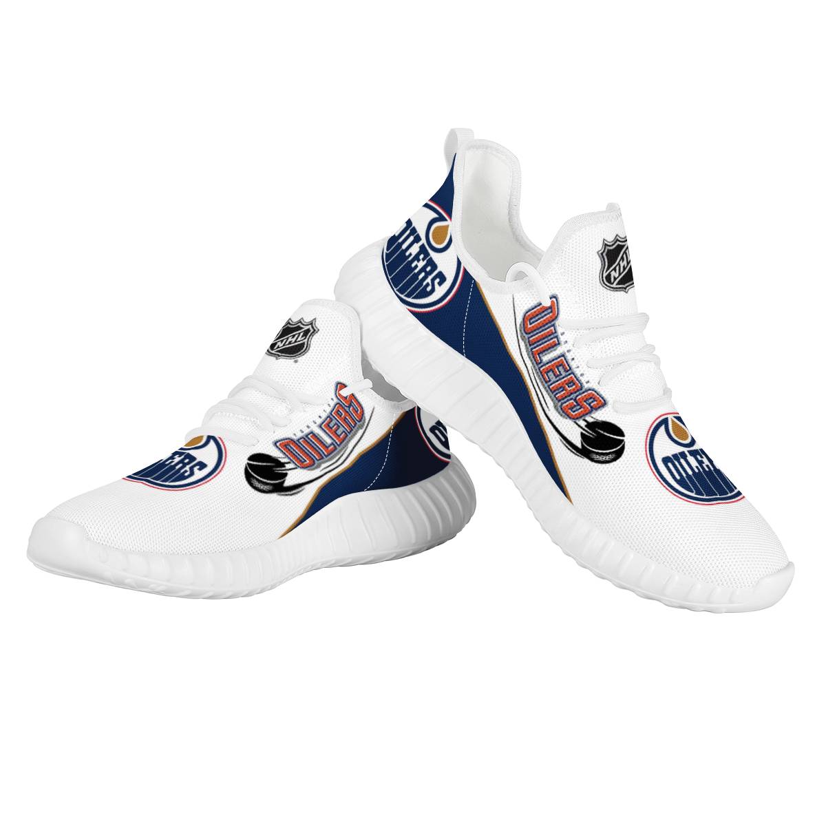 Women's Edmonton Oilers Mesh Knit Sneakers/Shoes 001